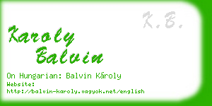 karoly balvin business card